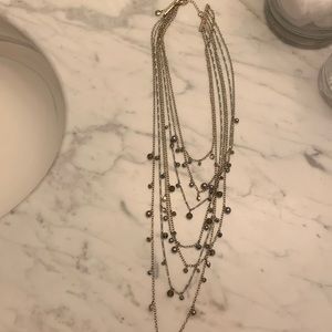 Silver necklace with beads